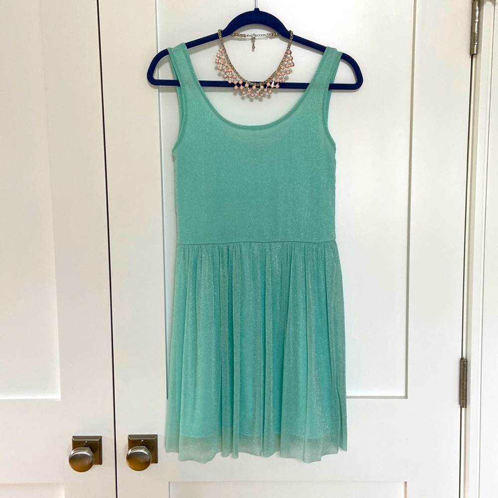 Shimmery Sleeveless Shift Dress